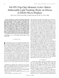 360 PPI Flip-Chip Mounted Active Matrix Addressable Light Emitting
