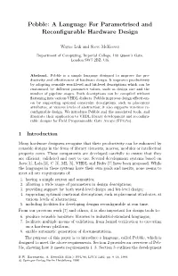 A Language for Parametrised and Reconfigurable Hardware Design