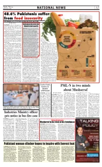 A3 48.6% Pakistanis Suffer from Food Insecurity „ 80 Districts out of 131 Have Inadequate Food: Moot Told by Amar Guriro