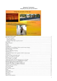 Appropriate Technologies, Using the Presents of the Sky and Nature