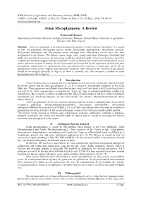 Avian Mycoplasmosis: a Review