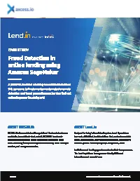 Fraud Detection in Online Lending Using Amazon Sagemaker