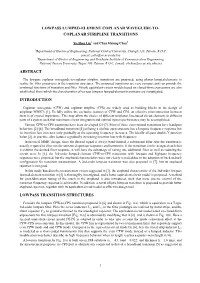 Lowpass Lumped-Element Coplanar Waveguide-To- Coplanar Stripline Transitions
