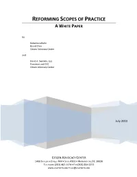 Reforming Scope of Practice