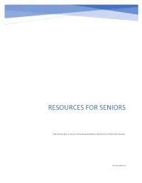 Resources for Seniors
