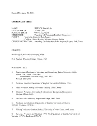 Revised November 30, 2010 CURRICULUM