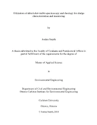 Utilization of Ultraviolet-Visible Spectroscopy and Rheology for Sludge Characterization and Monitoring