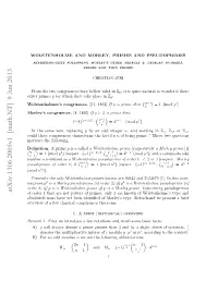 Wolstenholme and Morley, Primes and Pseudoprimes 3
