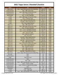 2021 Topps Series Two Checklist Baseball