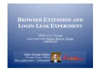 Browser Extension and Login-Leak Experiment
