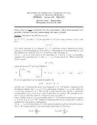 Department of Mathematics, University of Utah Analysis of Numerical Methods I MTH6610 – Section 001 – Fall 2017 Lecture Notes – Eigenvalues Wednesday October 25, 2017