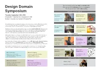 Design Domain SYMPOSIUM Programme