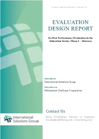 Evaluation Design Report (Revised) – 9 February 2016