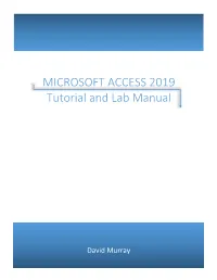 Microsoft Access 2019 Textbook