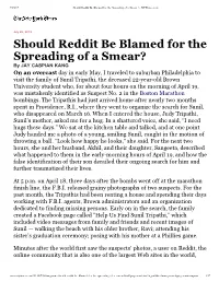 Should Reddit Be Blamed for the Spreading of a Smear? - Nytimes.Com