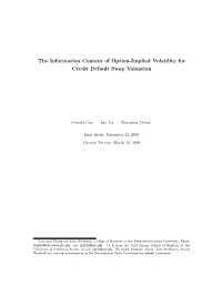 The Information Content of Option-Implied Volatility for Credit Default Swap Valuation