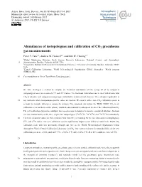 Abundances of Isotopologues and Calibration of CO2 Greenhouse Gas Measurements Pieter P