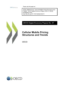 Cellular Mobile Pricing Structures and Trends”, OECD Digital Economy Papers, No