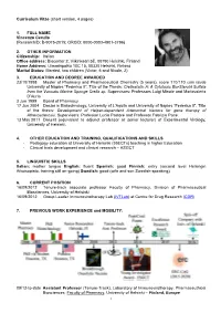 Curriculum Vitae 4 Pages