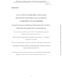 Evaluation of Clopidogrel Conjugation