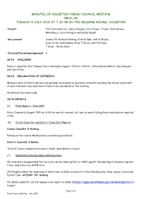 Minutes of the Meeting