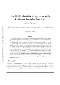 On BIBO Stability of Systems with Irrational Transfer Function
