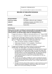 Record of Executive Decision