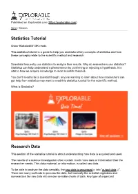 Statistics Tutorial
