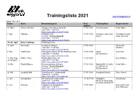 Trainingsliste 2021