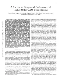 A Survey on Design and Performance of Higher-Order QAM Constellations