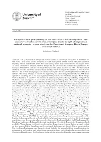 European Union Policymaking in the Field of Air Traffic Management