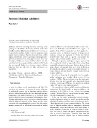 Friction Modifier Additives