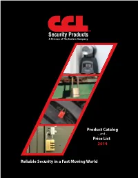 Product Catalog Price List 2014 Reliable Security in a Fast Moving