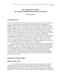 The Comparative Fallacy: an Analysis and Discussion of Selected Research