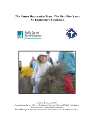 The Nature Restoration Trust: the First Five Years an Exploratory Evaluation