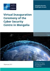 Virtual Inauguration Ceremony of the Cyber Security Centre in Mongolia