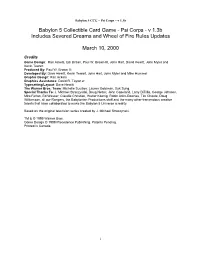 Babylon 5 Collectible Card Game - Psi Corps - V 1.3B Includes Severed Dreams and Wheel of Fire Rules Updates