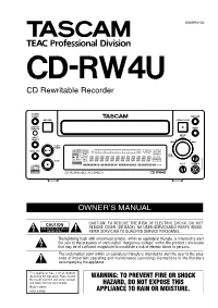 CD-RW4U Manual