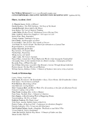 CONTEMPORARY CREATIVE NONFICTION READING LIST (Updated 4/06)