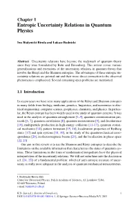 Entropic Uncertainty Relations in Quantum Physics