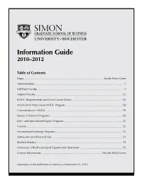 Information Guide 2010–2012