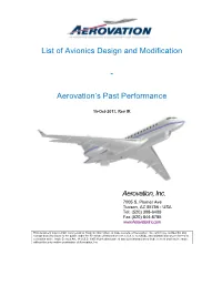 List of Avionics Design and Modification