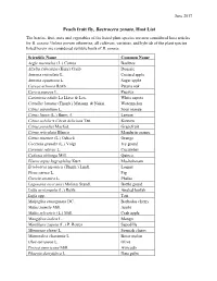 Peach Fruit Fly, Bactrocera Zonata, Host List the Berries, Fruit, Nuts and Vegetables of the Listed Plant Species Are Now Considered Host Articles for B