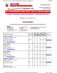 REPORT AS OF: 10/15/01 17:27 Search by Candidate: 6/3/2006 Http