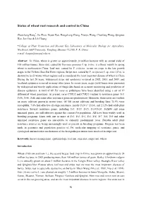 Status of Wheat Rust Research and Control in China