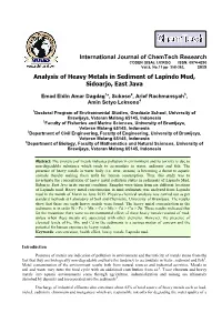 Analysis of Heavy Metals in Sediment of Lapindo Mud, Sidoarjo, East Java