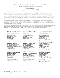 CCEPR.Org: List of ADA CERP Recognized Providers National