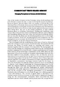 Common Past Versus Shared Memory: Changing Perceptions in German-Jewish Relations