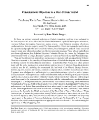 Conscientious Objection to a War-Driven World