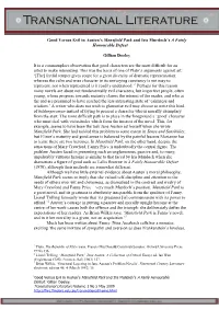 Good Versus Evil in Austen's Mansfield Park and Iris Murdoch's A